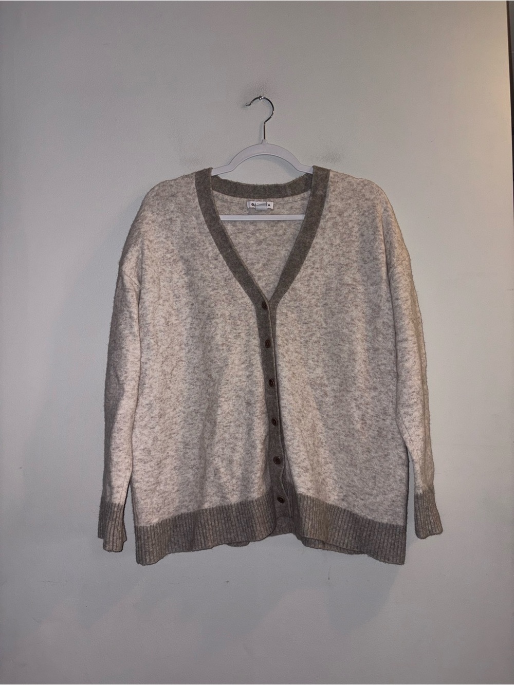 Athleta | Cream Button Down Wool Sweater